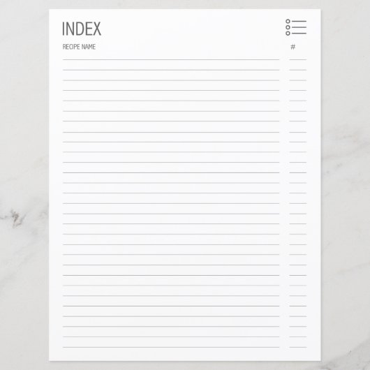 Botanische anemie Recipe divider/Index (Achterkant)