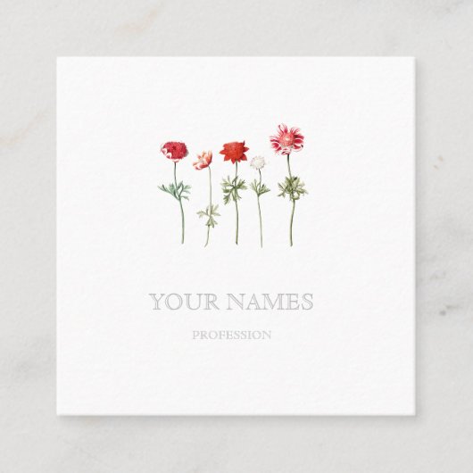 BOTANISCHE "ANEMONES" VISITEKAARTJE (Voorkant)