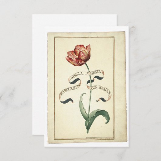 Botanische Antiek Afbeelding Opmerking Kaart (Voorkant / Achterkant)