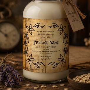 Botanische antieke papier Apotheek stijl labels Likeurfles Etiket