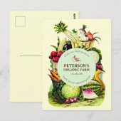 Botanische Antieke Plattelands Groenteboer Briefkaart (Voorkant / Achterkant)