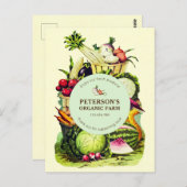 Botanische Antieke Plattelandsgroenteboer Briefkaart (Voorkant / Achterkant)