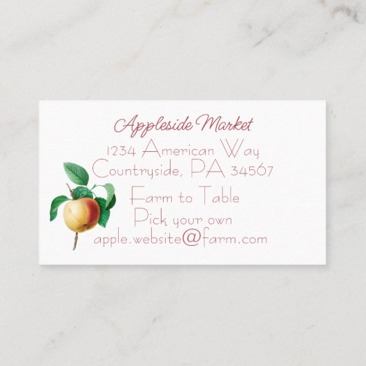 Botanische appel en bessen Fruit Visitekaartje (Achterkant)