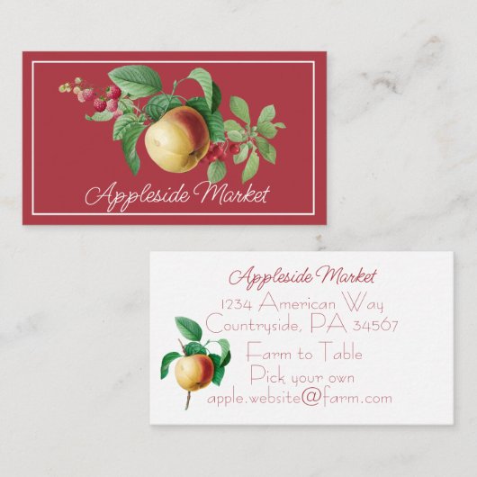 Botanische appel en bessen Fruit Visitekaartje (Voorkant / Achterkant)