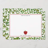 Botanische Apple-leraar Notitiekaartje (Voorkant / Achterkant)