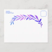 Botanische Aquarel Aangepaste foto Bat Bar Mitswa Briefkaart (Achterkant)