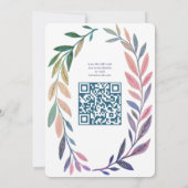 Botanische aquarel Aangepaste QR Bar Mitswa Kaart (Achterkant)