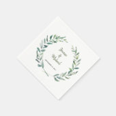 Botanische aquarel bladeren bruid bruidegom huweli servet (Hoek)