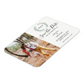 Botanische aquarel bladeren foto Save the Date Magneet (Linkerzijde)