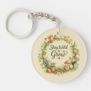 Botanische Aquarel Bloemenkrans Inspirerend Sleutelhanger