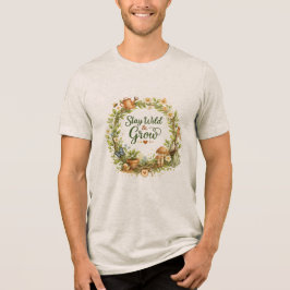 Botanische Aquarel Bloemenkrans Inspirerend  Tri-Blend Shirt