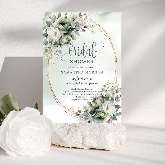 Botanische Aquarel Bruidsuitnodiging Kaart