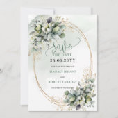 Botanische Aquarel Groen Goud Save The Date (Voorkant)
