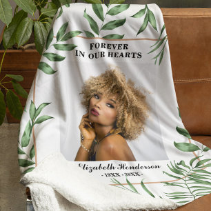Botanische Aquarel Groene Foto-herdenking Fleece Deken