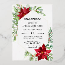 Botanische Aquarel Groene Kerst Huwelijk