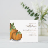 Botanische Aquarel Herfst Pompoenen Bruidsdouche Briefkaart (Staand voorkant)