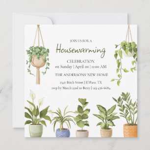 Botanische Aquarel Housewarming Feest Kaart