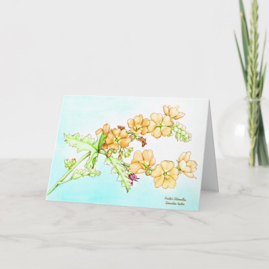 Botanische aquarel klaproos globemallow kaart (Voorkant)