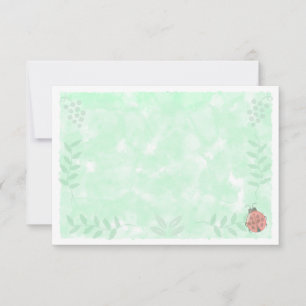Botanische Aquarel Lieveheersbeestje Blanco   Notitiekaartje