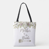 Botanische Aquarel Moeder van de Bruid Boodschappe Tote Bag (Achterkant)