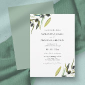 Botanische Aquarel Olijftak Bruiloft Kaart