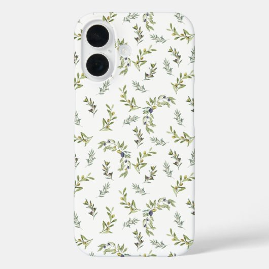 Botanische Aquarel Saliegroen Olijfpatroon Case-Mate iPhone Case (Achterkant)