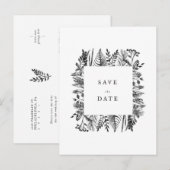 Botanische Aquarel Save the Date Aankondigingskaart (Voorkant / Achterkant)