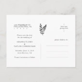 Botanische Aquarel Save the Date Aankondigingskaart (Achterkant)