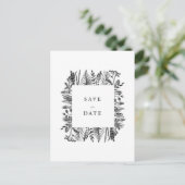 Botanische Aquarel Save the Date Aankondigingskaart (Staand voorkant)