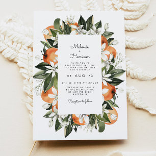 Botanische aquarel Tropische Oranje Bloesem Kaart