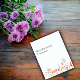 Botanische aquarel wilde bloemen feestdagenkaart