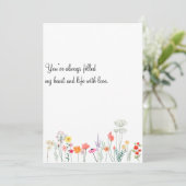 Botanische aquarel wilde bloemen moederdag kaart (Staand voorkant)