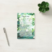 Botanische aquarel witte bloesems groene bladeren post-it® notes (Kantoor)