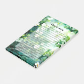 Botanische aquarel witte bloesems groene bladeren post-it® notes (Schuin)