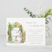 Botanische Arch Sand Beach Seascape Weddenschap Bedankkaart (Staand voorkant)