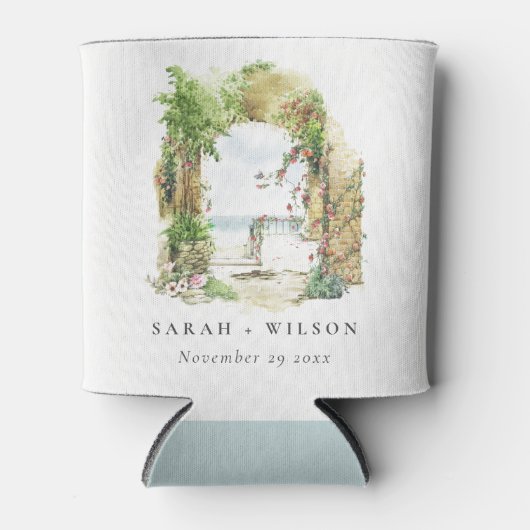 Botanische Arch Sand Beach Seascape Weddenschap Blikjeskoeler (Voorkant)