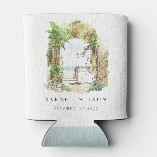 Botanische Arch Sand Beach Seascape Weddenschap Blikjeskoeler (Achterkant)