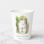 Botanische Arch Sand Beach Seascape Weddenschap Papieren Bekers (Achterkant)