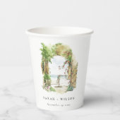Botanische Arch Sand Beach Seascape Weddenschap Papieren Bekers (Voorkant)