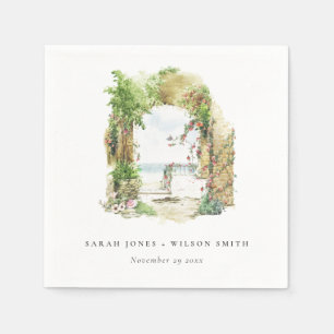 Botanische Arch Sand Beach Seascape Weddenschap Servet