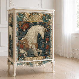 Botanische Art Nouveau Eenhoorn Tissuepapier