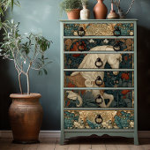 Botanische Art Nouveau Eenhoorn Tissuepapier