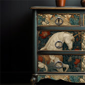 Botanische Art Nouveau Eenhoorn Tissuepapier