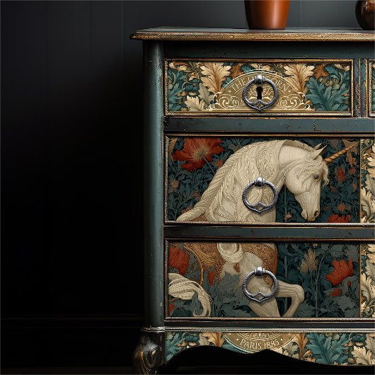 Botanische Art Nouveau Eenhoorn Tissuepapier