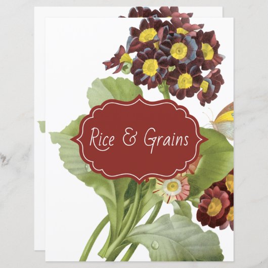 Botanische Auricula Recipe Divider (Voorkant / Achterkant)