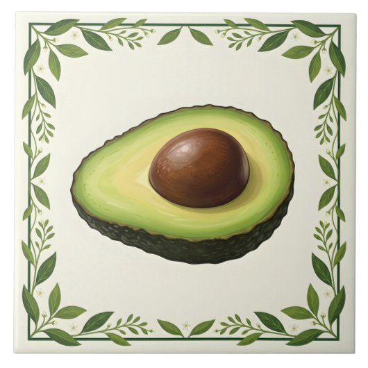 Botanische Avocado Tegeltje (Voorkant)