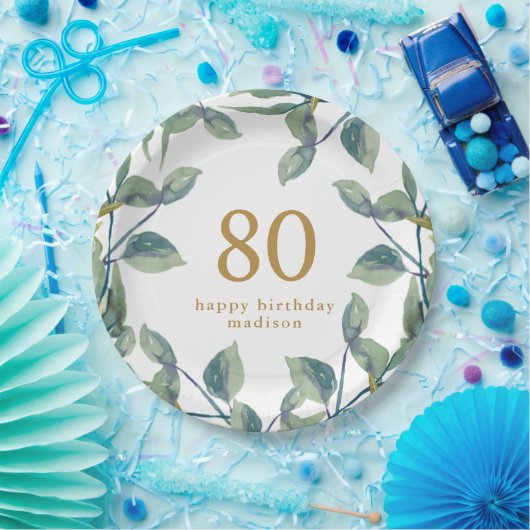 Botanische baarmoederhals papieren bordje (Feest)