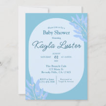Botanische Baby Boy Douche Uitnodiging
