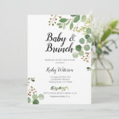 botanische baby brunch - doucheuitnodiging kaart (Staand voorkant)