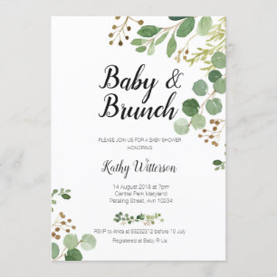 botanische baby brunch - doucheuitnodiging kaart